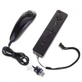 Remoto e Nunchuck Pad Set para Nintendo Wii (Black)